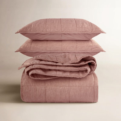 French Linen Box Stitch Quilt & Sham Set