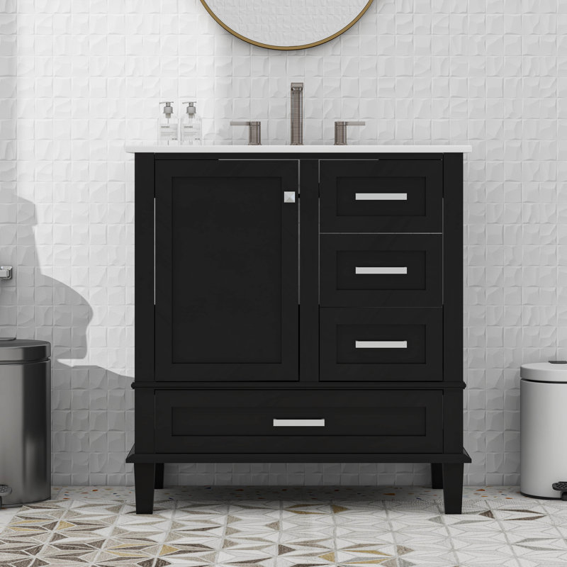Ensemble d'armoire de salle de bain moderne avec lavabo et 3 tiroirs Modern