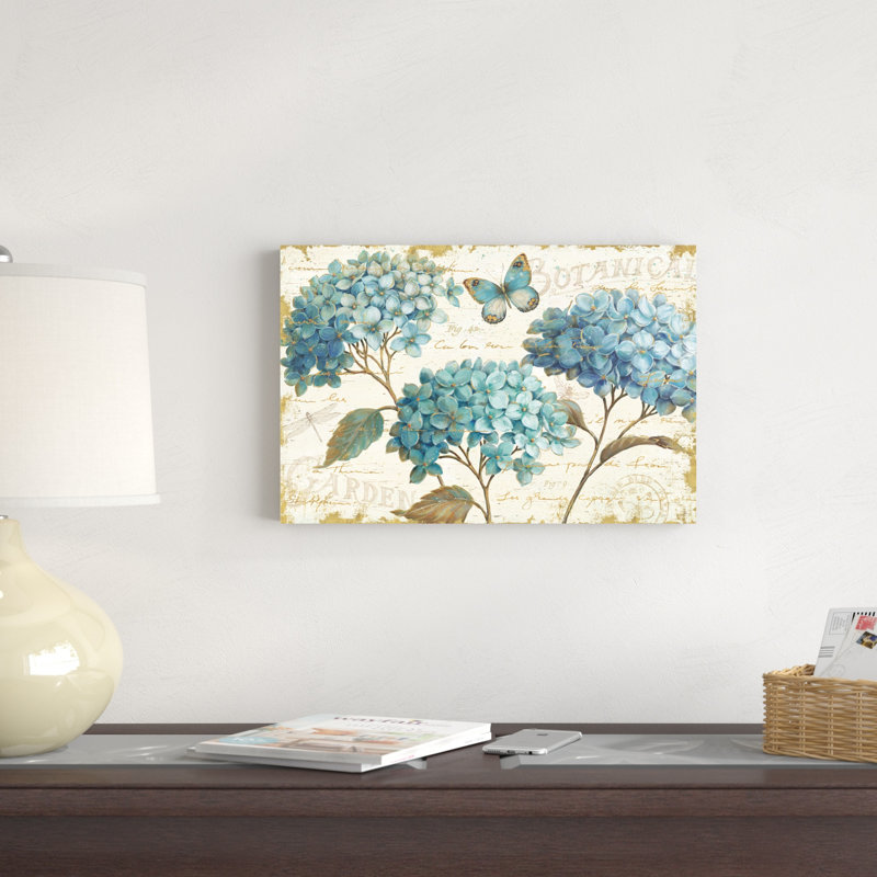 «Blue Garden I» par Daphne Brissonnet, reproduction d'art sur toile tendue, H 12 po x l 18 po, Toile tendue, Non