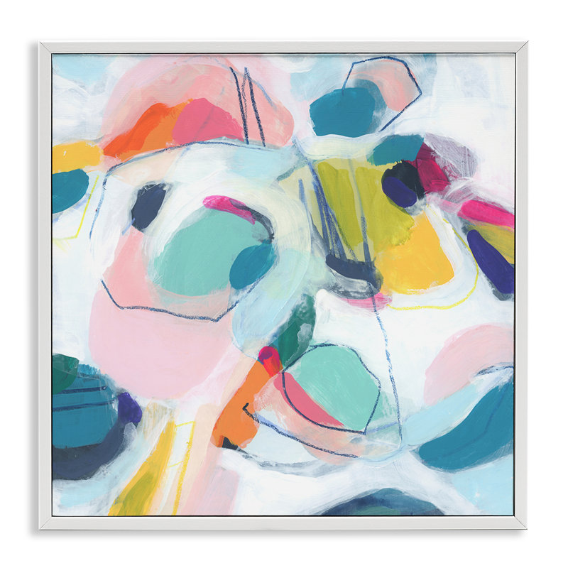 «Whimsical Shapes Abstraction», art de la giclée encadrée par June Erica Vess, H 12 po x l 12 po