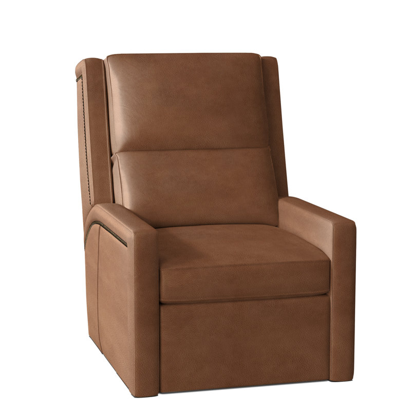 Norman Recliner, Empyrean Tweed Genuine Leather, #9 Antique, Push Back