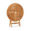 Stella 3-Piece Teak Outdoor Bistro Set Folding Table And Armchairs In White PVC-coated polyester Fabric-1386519190