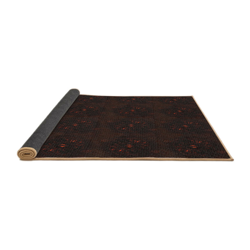 Tapis de zone noire à motifs, Rond 5 pi