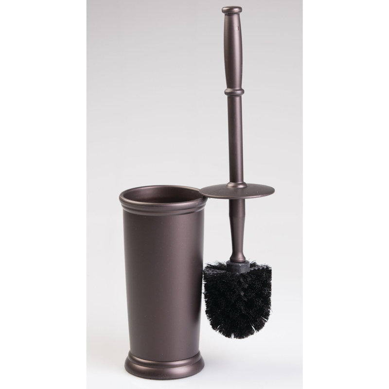 IDesign Kent Plastic Toilet Brush And Holder, Bronze