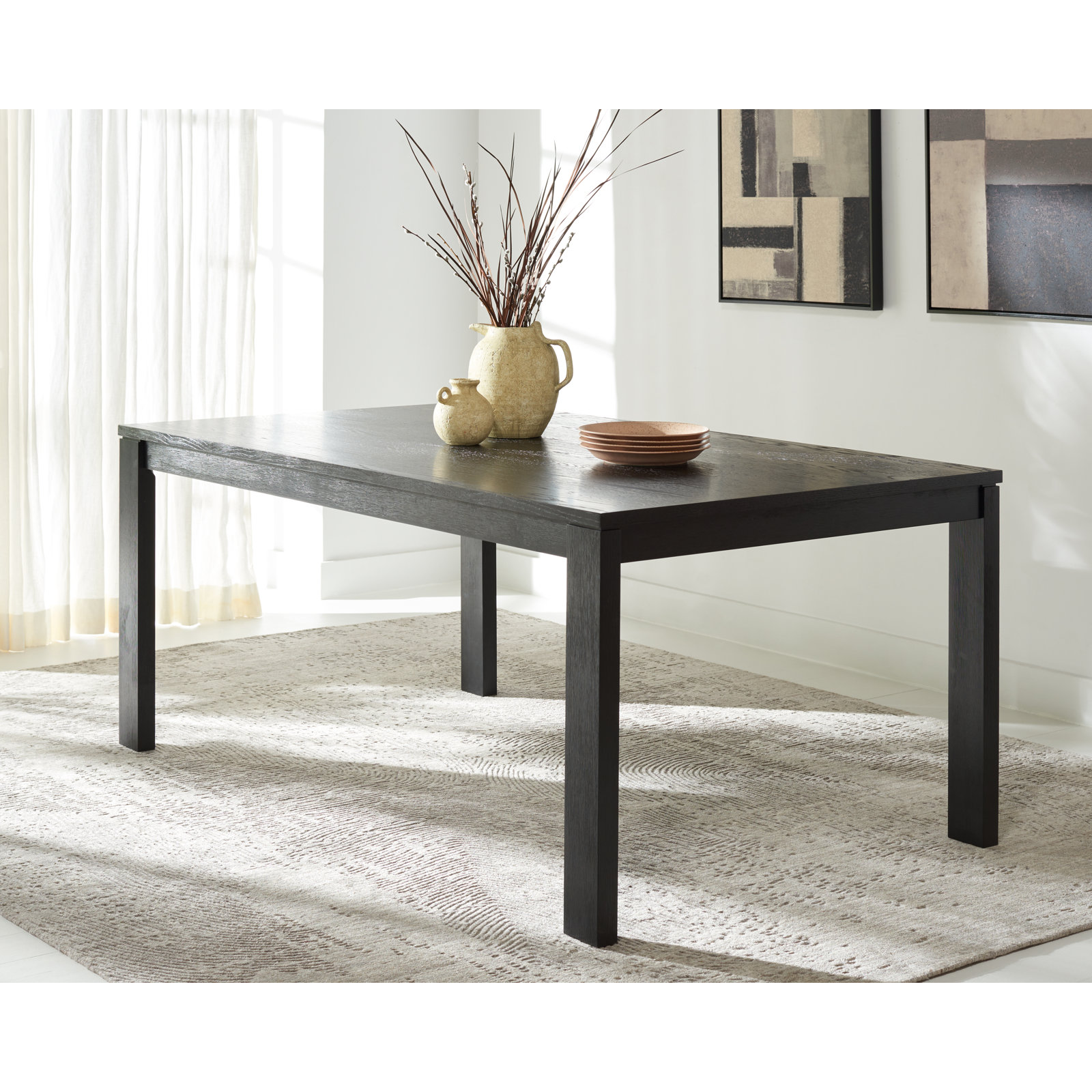 Trudie Dining Table, Black, 30"H x 70"L x 40"W