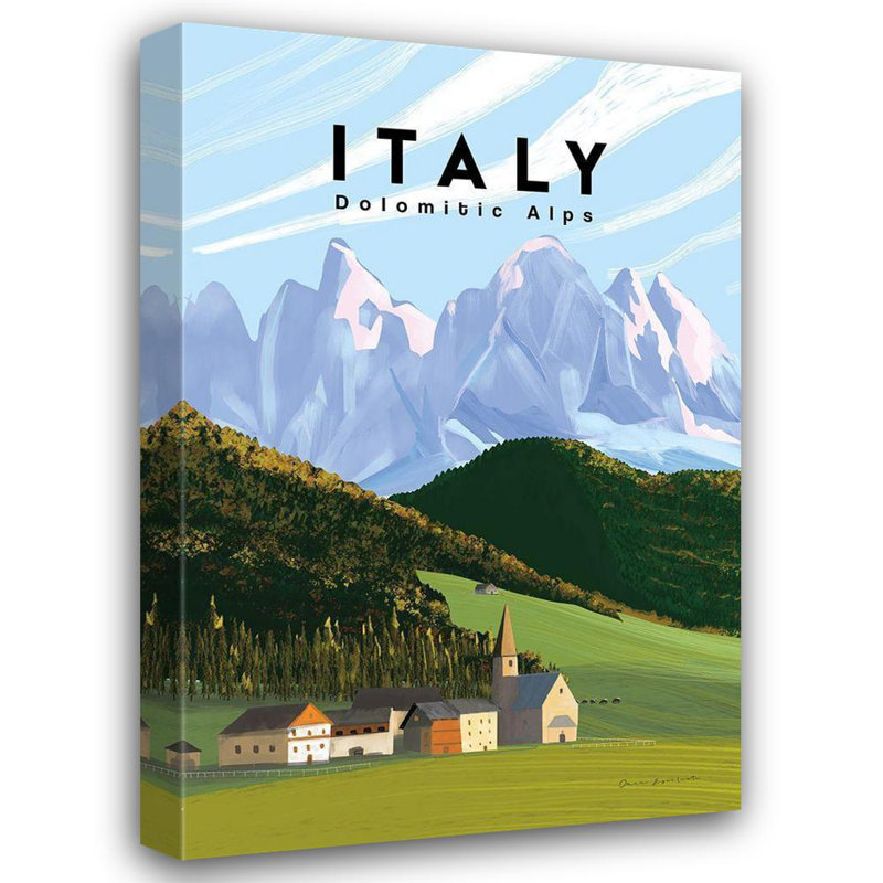 Art sur toile tendue, Millwood Pines Escalante, Omar Gallery, Alpes italiennes, H 40 po x l 28 po