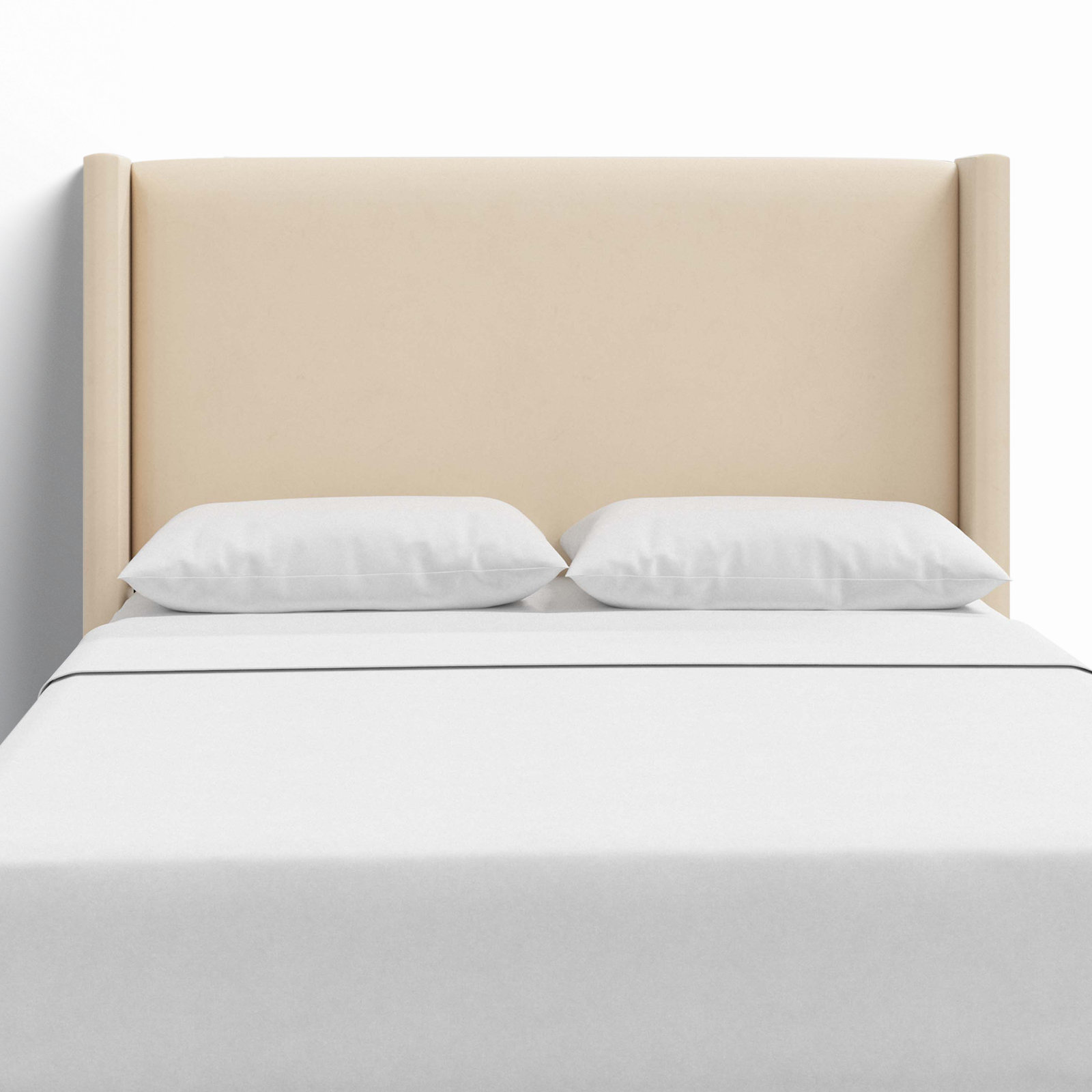 Hanson Pine Headboard, Queen, Classic Pearl Performance Velvet