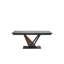 Carrol Modern Extendable Rectangular Dining Table With Black Sintered Stone Table Top - Seats Up To 6