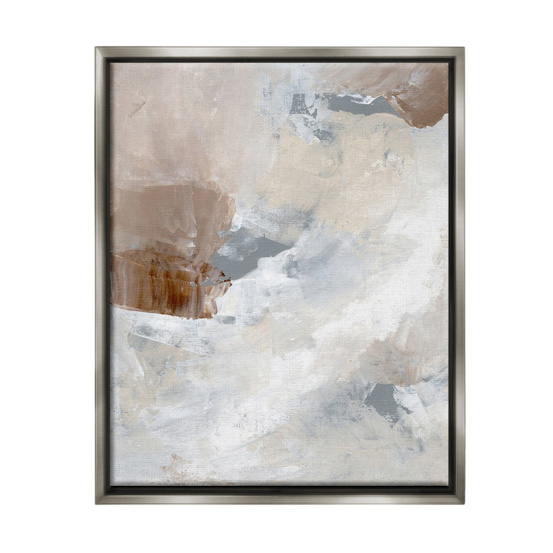 "Neutral Subtle Peinture" par Nikita Jariwala sur toile, Cadre flottant gris lustré, H 31 po x l 25 po