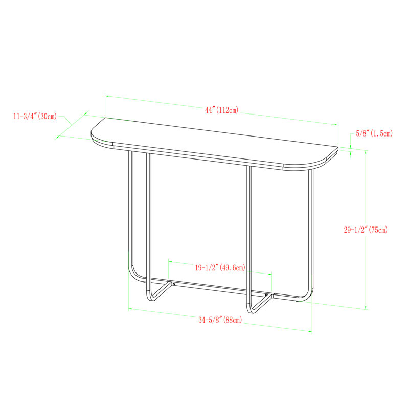 Dorothy 112 cm W Console Table, White Marble, Matte
