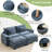 86'' Wide Comfy Cloud Couch Sectional Loveseat Sofa With 2 Ottoman-1684640065