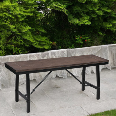 Banc avec pieds en métal et chêne - 25 lb, polyvalent et léger pour diverses pièces