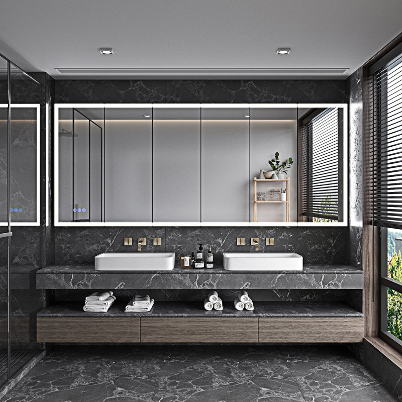 Armoire de salle de bain à DEL avec miroir