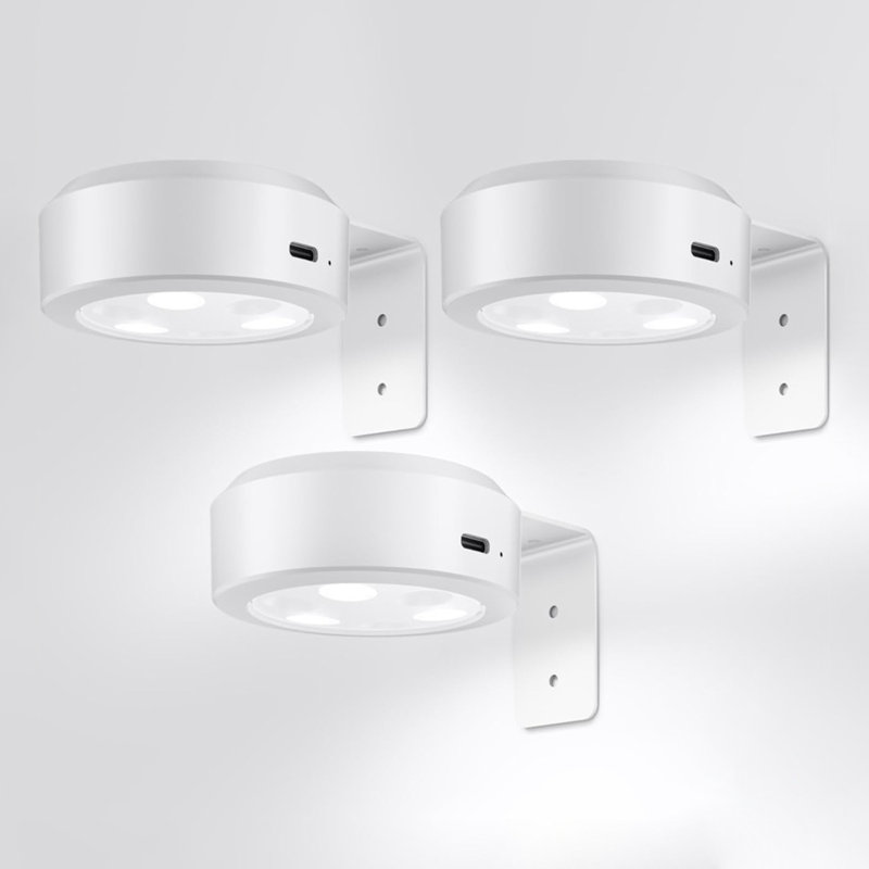 Éclairage pour tableau, lumières magnétiques à pile rechargeables 2000 mAh avec 3 couleurs et 12 couleurs RVB, Doré