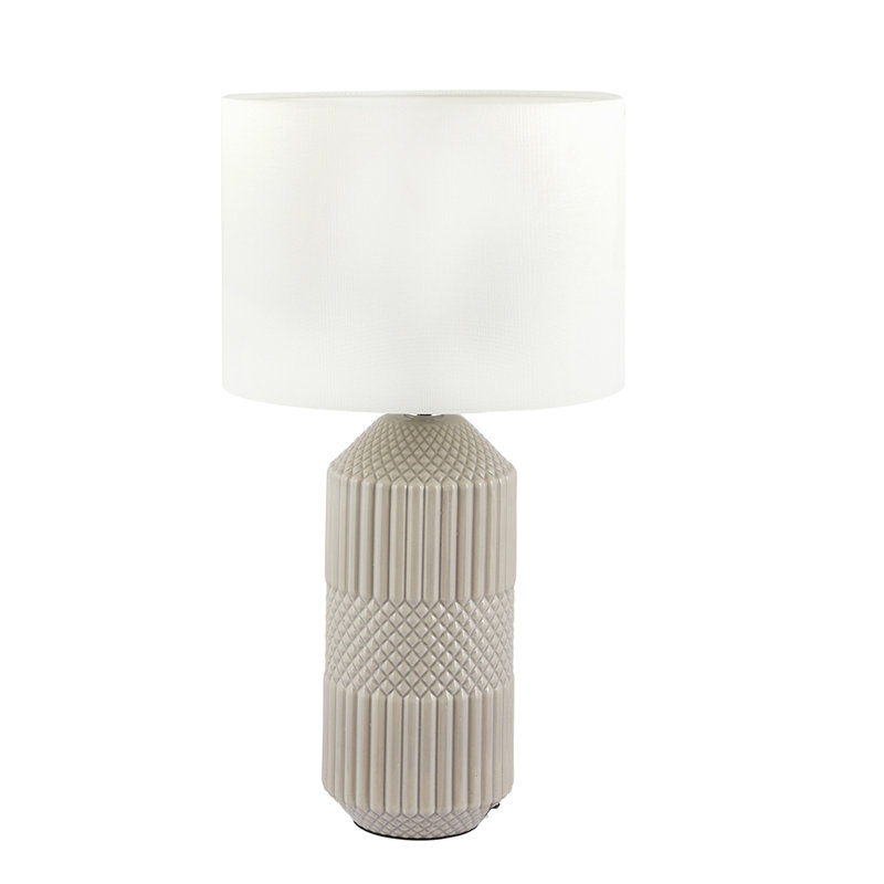Izayah Ceramic Table Lamp, 60 W, Grey