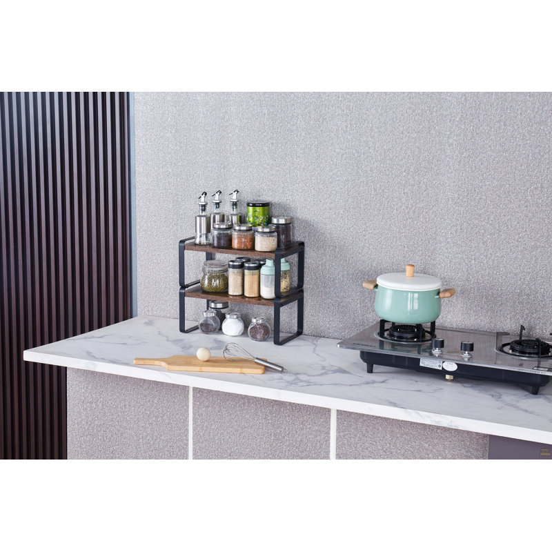 Étagères de rangement à 2 niveaux, étagère réglable, étagère de rangement