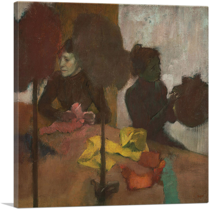 The Milliners 1882 par Edgar Degas - peinture sur toile tendue, H 26 po x l 26 po x P 1,5 po