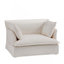 Fauteuil d'appoint surdimensionné en chenille confortable avec deux ports de chargement et coussins décoratifs-133994328