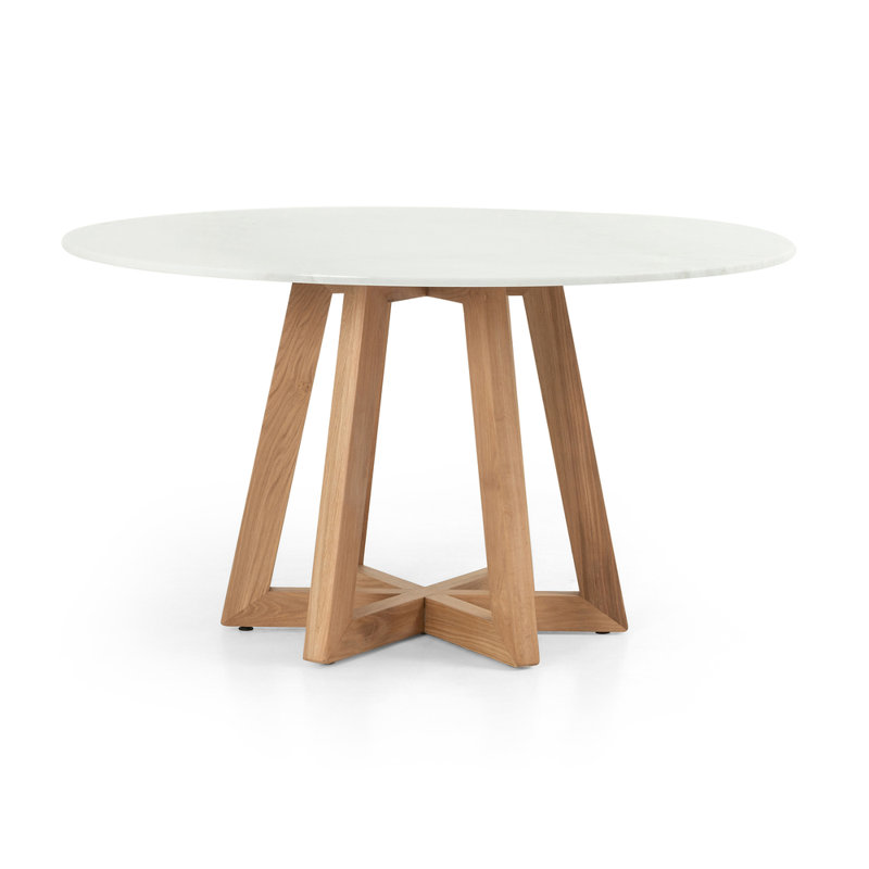 Creston Round Marble Dining Table, 30" H x 55" L x 55" W