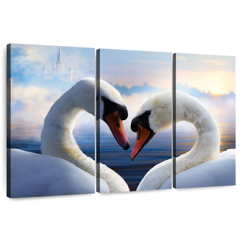 Swan Romance, 32" H x 50" W