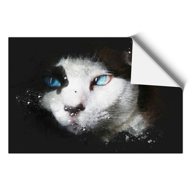 Portrait of a Cat Paint Splash - Frameless Print, 42cm H x 59cm W x 0.1cm D