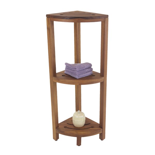 12 W x 40.5 H Bathroom Shelf Aqua Teak