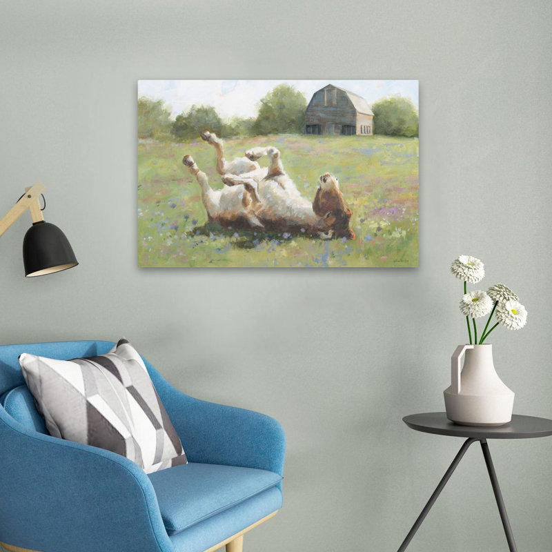 Pure Joy - Art contemporain de pâturages d'animaux de chèvre, H 24 po x l 16 po