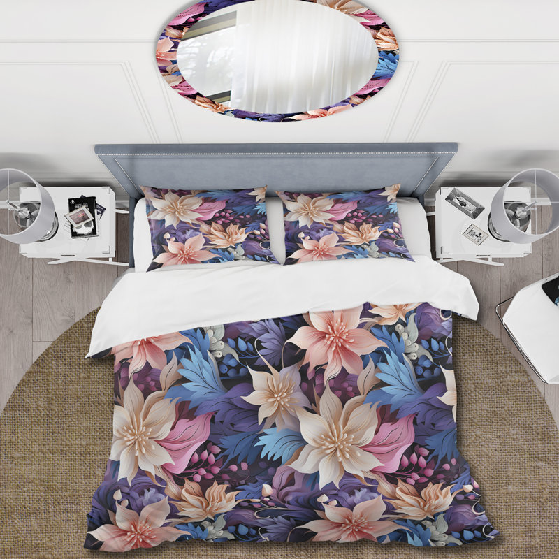 Ensemble de housse de couette Mehme, Housse de couette pour grand lit et 2 taies décor