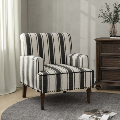Upholstered Linen Blend Armchair