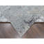 Tapis oriental 11 pi 10 po x 14 pi 9 po gris argenté, noué à la main, persan, en laine et en soie, tissé dense, abstrait à motif mosaïque, très grand, très grand
