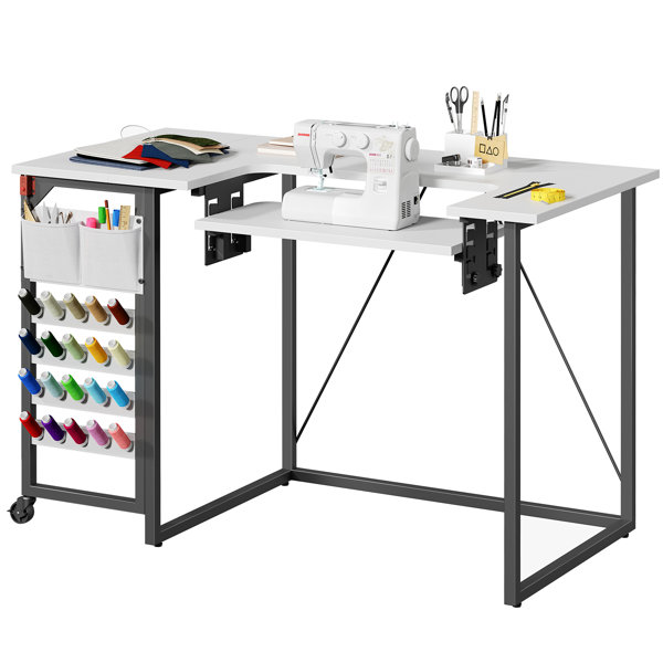 Sewing Machine Platform HOOBRO 47.2'' X 23.6'' Foldable Sewing Table With Sewing Machine ...