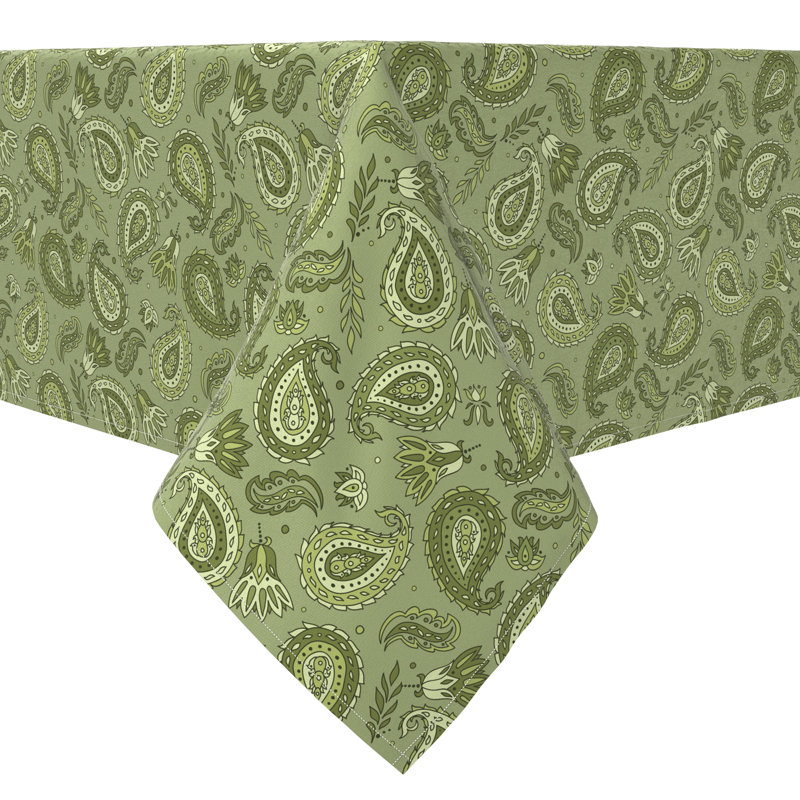 Rectangular Paisley Cotton Twill Tablecloth