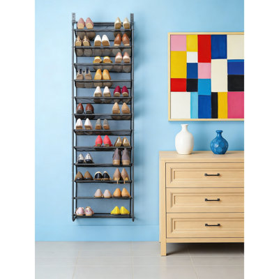 36-Pair Over Door Shoe Organizer, 12-Tier Metal Mesh Hanging Rack