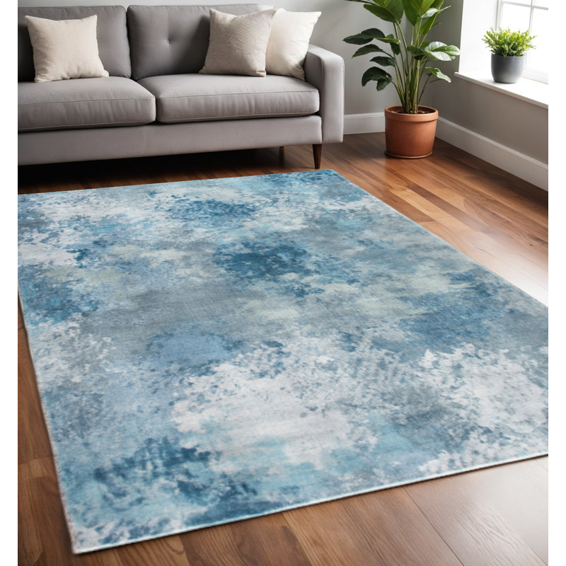 Tapis bleu et blanc Sky, Rectangle 5 pi x 8 pi