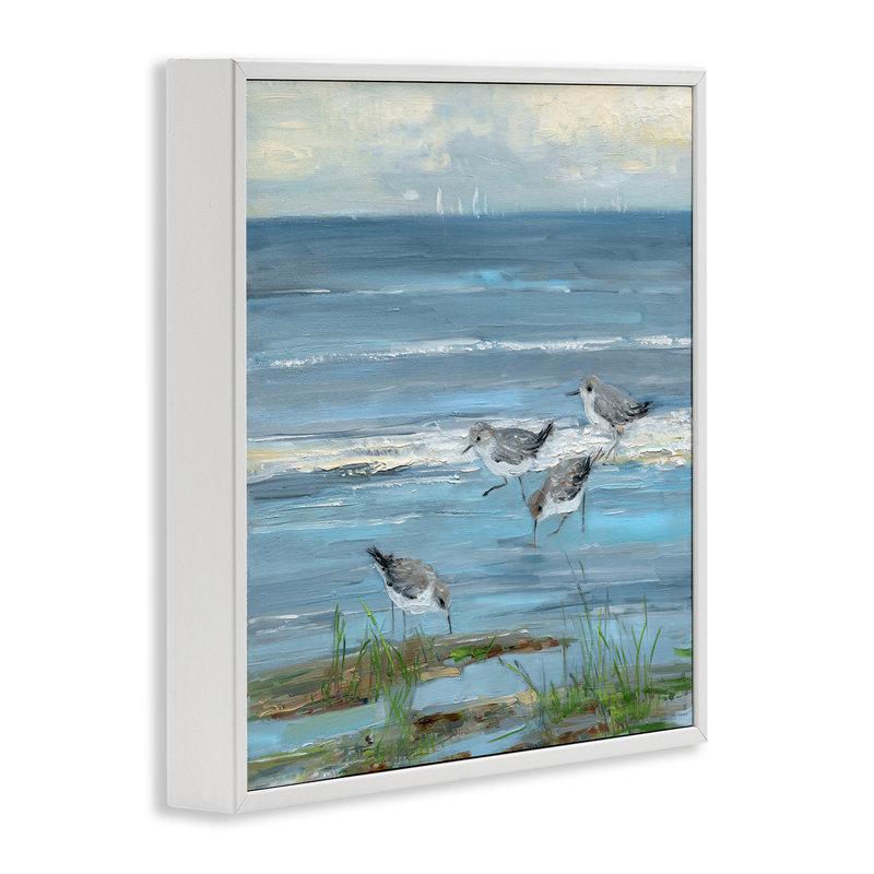 «Stepping Sandpipers Grazing», estampe numérique de Sally Swatland, H 12 po x l 12 po