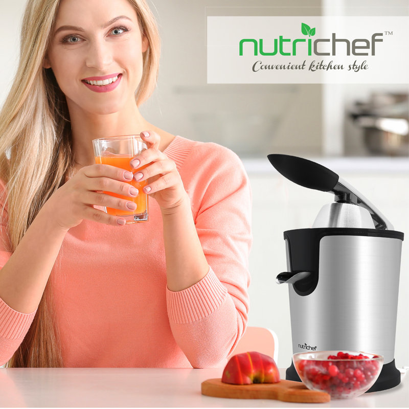 Stainless Steel Electric Citrus Juicer with Manual Press Handle