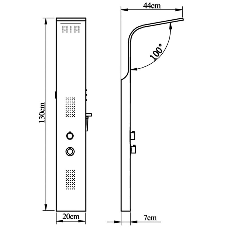Laga Shower Tower Panel, Silver