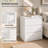 Modern Minimalist 20'' W 3-Drawer Nightstand with Hidden Charging Station, White-594578583-594249059