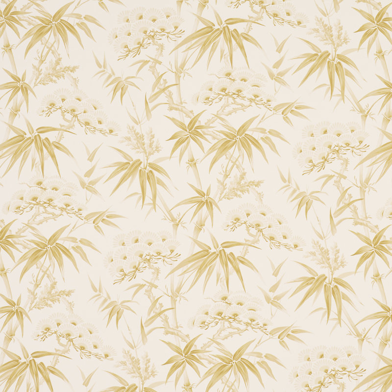 Papier peint floral Arita, Vert cédrat