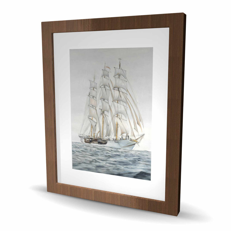 Envoi par un jour nuageux - décor encadré mat marine, Brown
