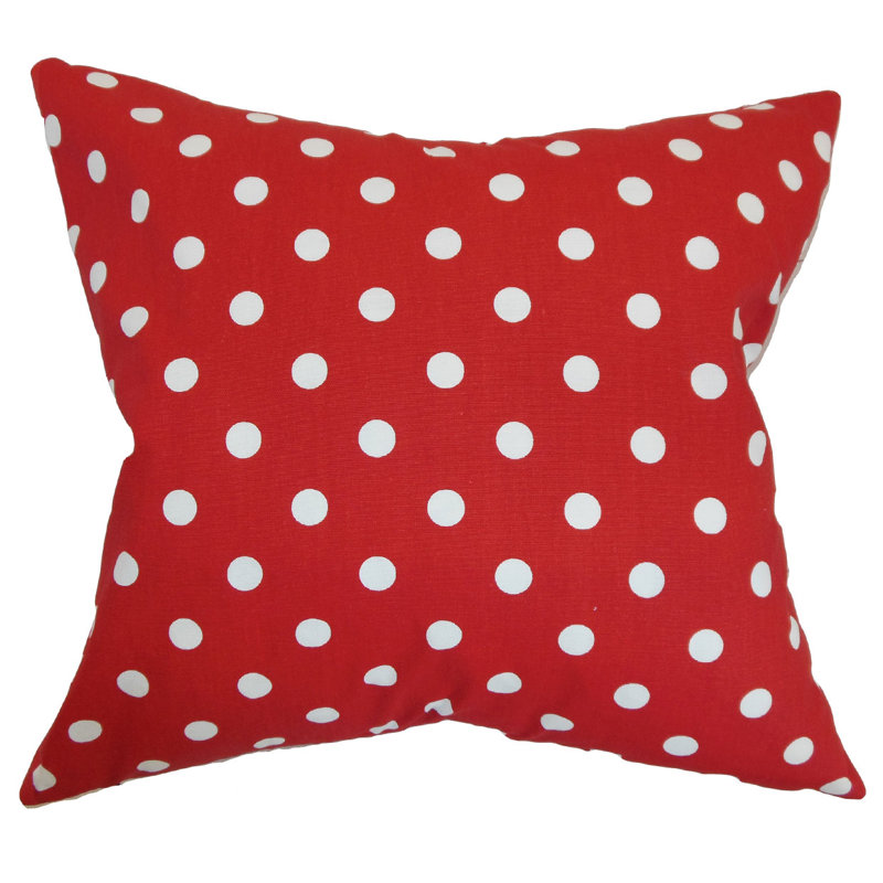 Cotton Polka Dots Sham Set, Euro, Lipstick Red