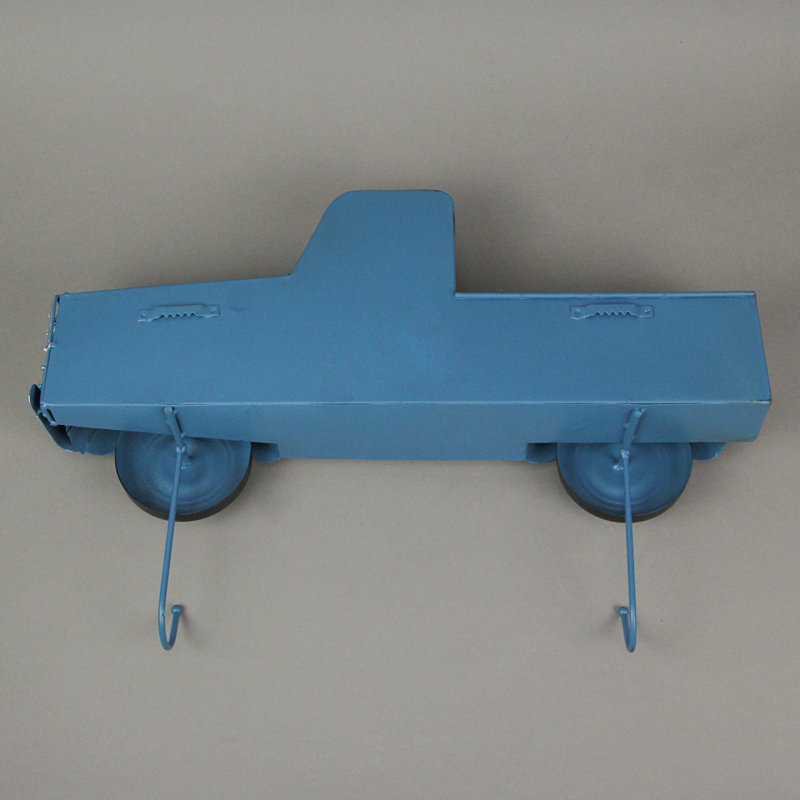 Porte-manteau mural en métal bleu, Bleu