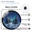 Horloge-Visage-Hiver-Forêt-Aurore-Ciel Art - Horloge murale moderne en verre 12 po