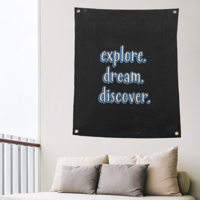 Tapisserie tableau noir en polyester discover rêve, H 80 po x l 59 po, Bleu