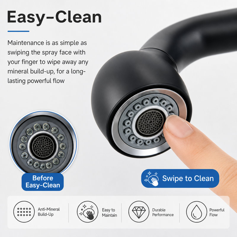NOVEL Pull Out Kitchen Faucet, Matte Black