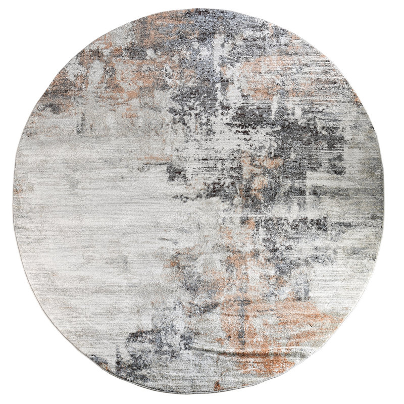 Tapis abstrait multicolore Keefer Collection, Rond 8 pi 1 po