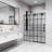 Elan 56-60" W x 74" H Sliding Frameless Shower Door with 3/8" Grid Clear Glass