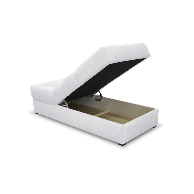 Upholstered Chaise Lounge, White