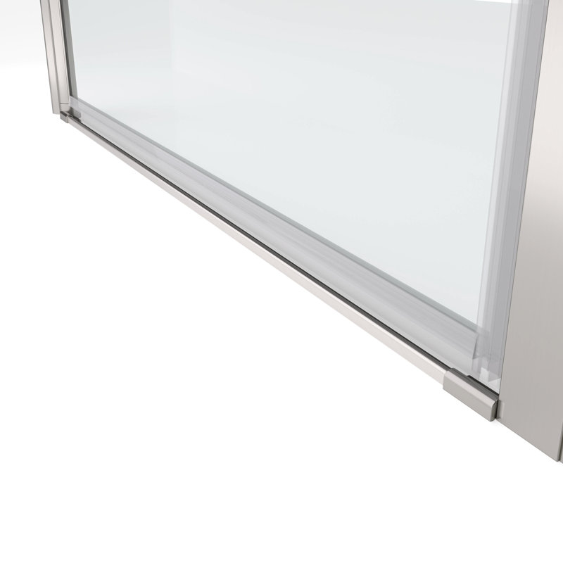 36"-37 3/8" Wide Pivot Shower Door With 1/4" Tempered Glass, Bathroom Splendid Style Door, Wide, Option, Brushed Nickel