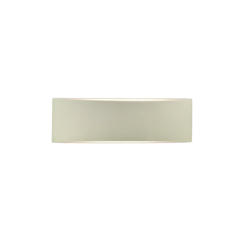 Applique murale en céramique Beda, Incandescent, H 5 po x l 16 po x P 4 po, Craquelure vert céladon